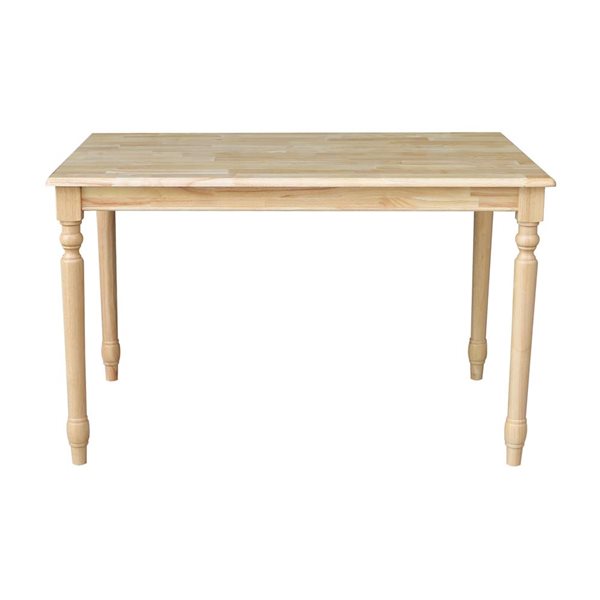 International Concepts 30-in x 48-in Solid Wood Dining Table with 4 Chairs - Natural/White