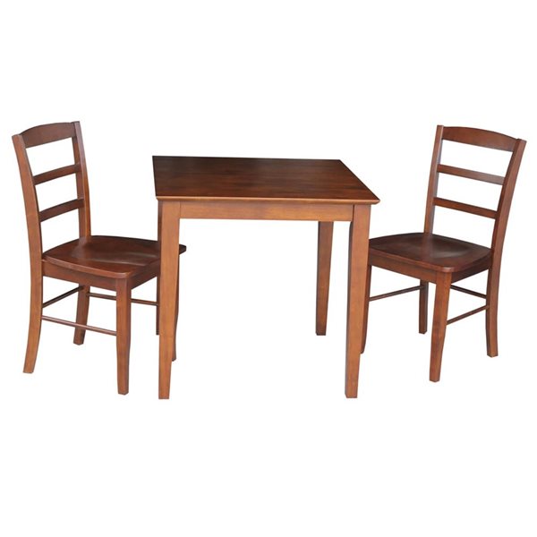 International Concepts 30 x 30-in Dining Table with 2 LadderBack Chairs
