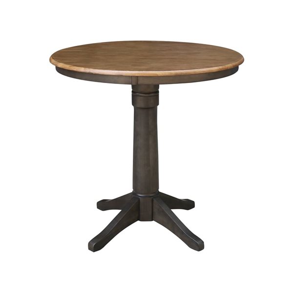 International Concepts 36-in Solid Wood Round Top Pedestal Counter Height Table with 2 Stools