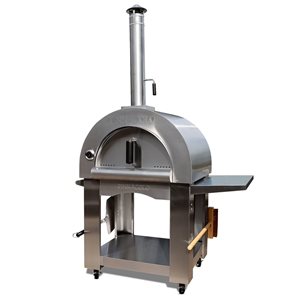 Pinnacolo Premio Stainless Steel Wood-Fired Outdoor Pizza Oven - Accessories Included