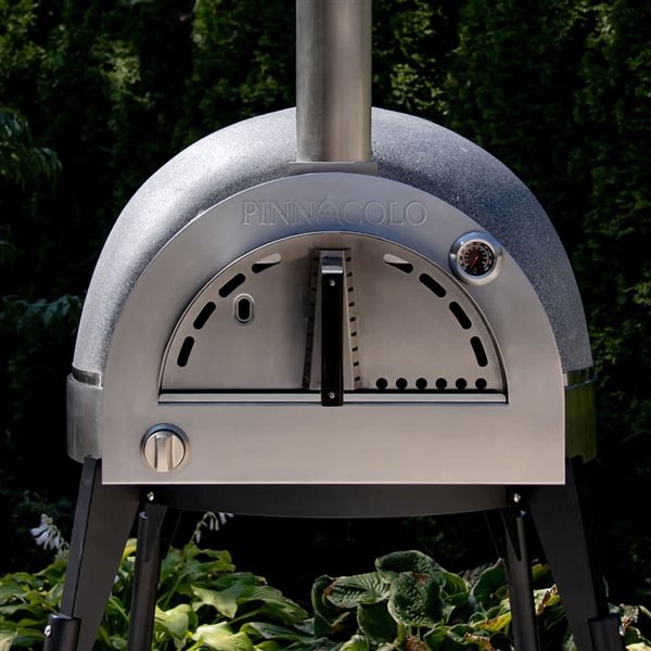 Pinnacolo L'Argilla Grey Stone Liquid Propane Gas Outdoor Pizza Oven - Accessories Included