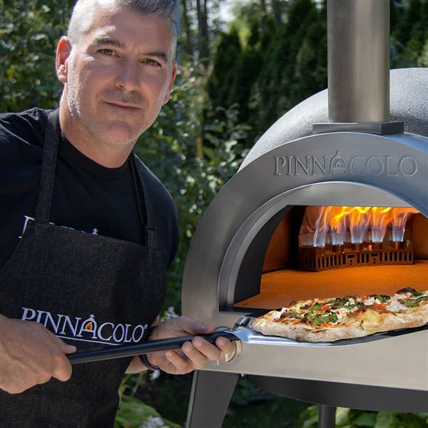 Pinnacolo L'Argilla Grey Stone Liquid Propane Gas Outdoor Pizza Oven - Accessories Included