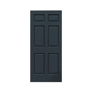 CALHOME 30 x 80-in Charcoal Grey Painted Finished Composite MDF 6 Panel Interior Door Slab for Pocket Door