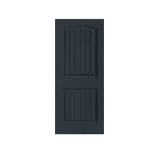 CALHOME Elegant 30 x 80-in Charcoal Grey Stained Composite MDF 2 Panel Camber Top Interior Door Slab for Pocket Door