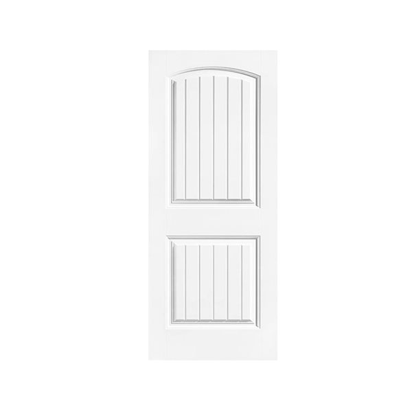 CALHOME Elegant Series 30 x 80-in White Stained Composite MDF 2 Panel Camber Top Interior Door Slab for Pocket Door