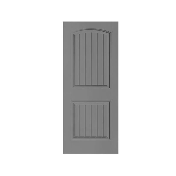 CALHOME Elegant Series 30 x 80-in Light Grey Stained Composite MDF 2 Panel Camber Top Interior Door Slab for Pocket Door