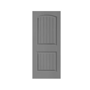 CALHOME Elegant Series 30 x 80-in Light Grey Stained Composite MDF 2 Panel Camber Top Interior Door Slab for Pocket Door