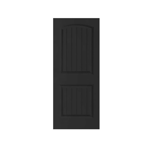 CALHOME Elegant Series 36 x 80-in Black Stained Composite MDF 2 Panel Camber Top Interior Door Slab for Pocket Door