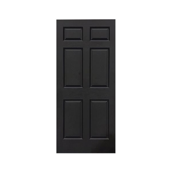 CALHOME 36 x 80-in Black Painted Finished Composite MDF 6 Panel Interior Door Slab for Pocket Door