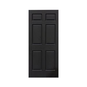 CALHOME 36 x 80-in Black Painted Finished Composite MDF 6 Panel Interior Door Slab for Pocket Door