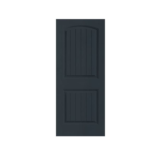 CALHOME Elegant 36 x 80-in Charcoal Grey Stained Composite MDF 2-Panel Camber Top Interior Door Slab for Pocket Door