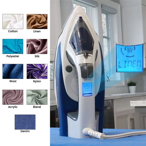 Kenmore Digital Power Steam Iron and Garment Steamer with 9 Fabric Presets
