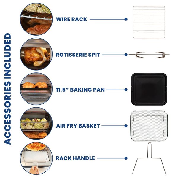 Four grille-pain/Friteuse à air chaud à convection numérique Kenmore 11 en 1