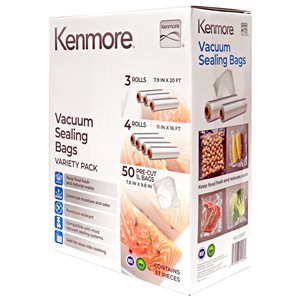 Kenmore Vacuum Sealer Bag and Roll Variety Pack, 57-Pc Assortment