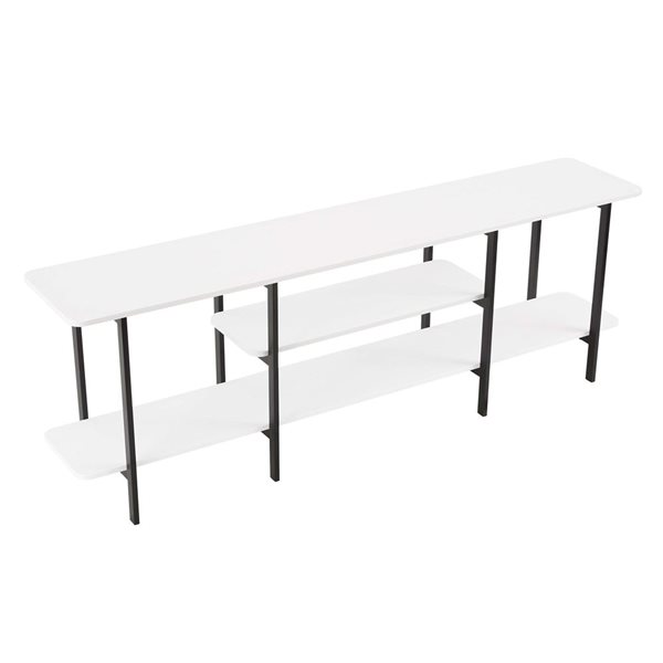 Manhattan Comfort Celine White Top 71-in W Modern 3-Shelf Console Table