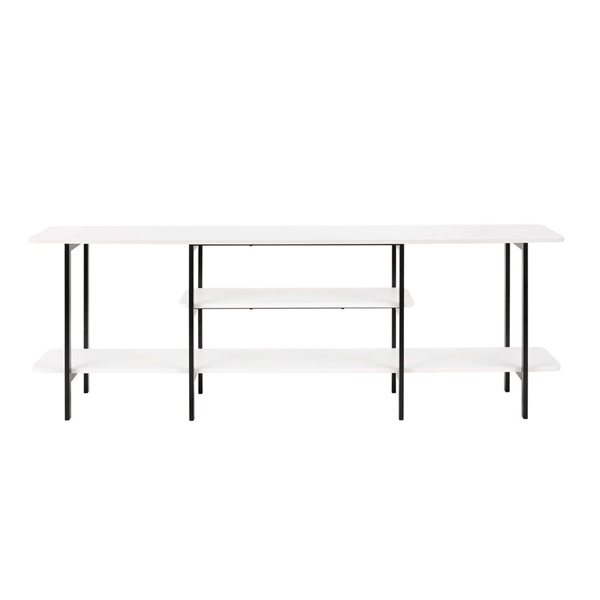 Manhattan Comfort Celine White Top 71-in W Modern 3-Shelf Console Table