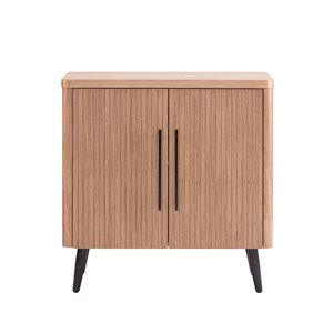Manhattan Comfort Jodie Brown Mid-Century Modern 2-Shelf Accent Office Cabinet