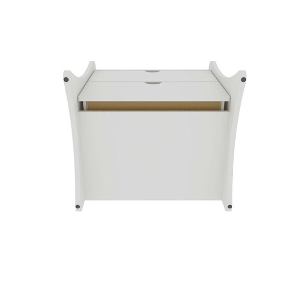 Manhattan Comfort Coney Set of 2 White Mid-Century Modern 2-Drawer Nightstand