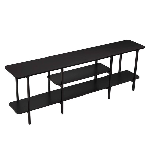 Manhattan Comfort Celine Black Top 71-in W Modern 3-Shelf Console Table