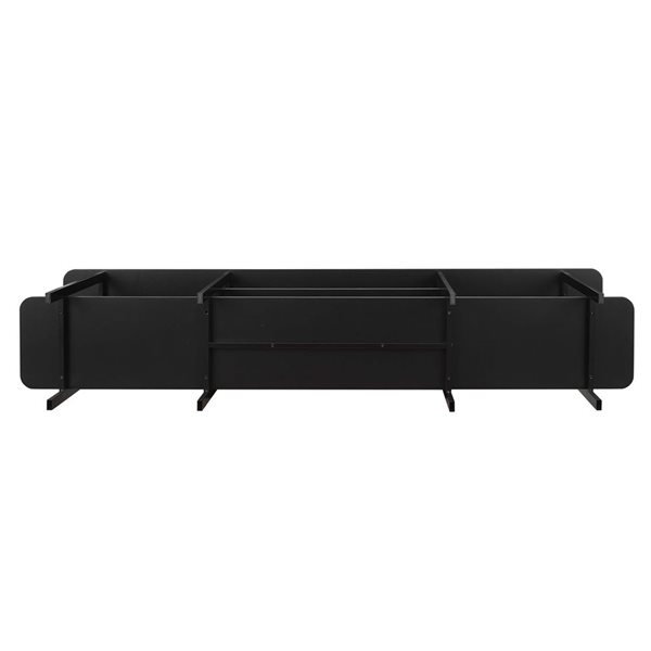 Manhattan Comfort Celine Black Top 71-in W Modern 3-Shelf Console Table