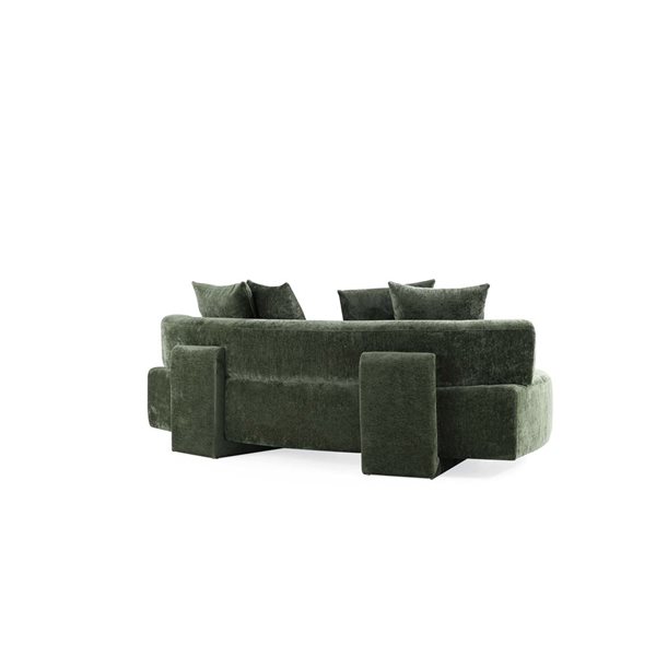 Manhattan Comfort Verandah Midcentury Olive Green 3-Seat Chenille Upholstered Sofa