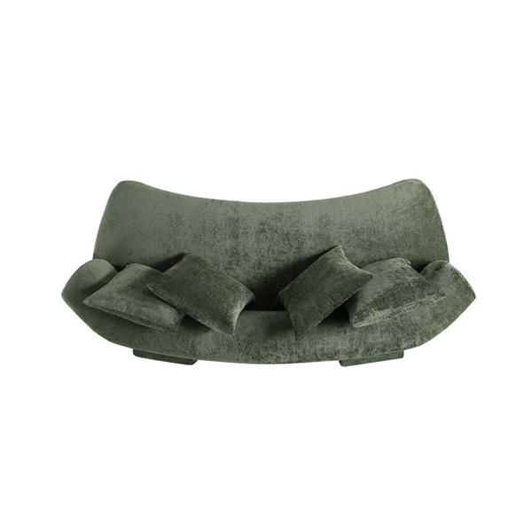 Manhattan Comfort Verandah Midcentury Olive Green 3-Seat Chenille Upholstered Sofa