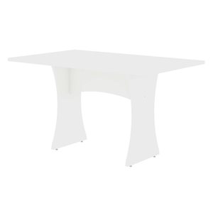 Manhattan Comfort Coney White Rectangular Fixed 30 H x 53 L x 32.5-in W MDF Top Mid-Century Dining Table