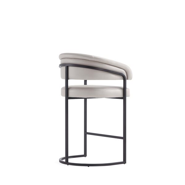 Manhattan Comfort Augusta Light Grey Modern Faux Leather Upholstered Counter Stool