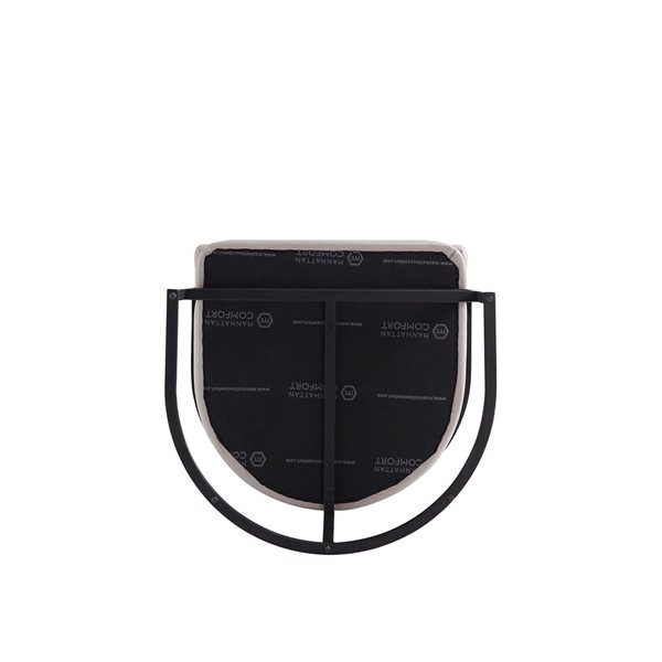 Manhattan Comfort Augusta Light Grey Modern Faux Leather Upholstered Counter Stool