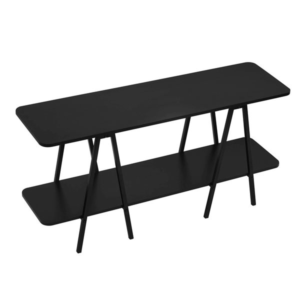 Manhattan Comfort Celine Black Top 47-in W Modern 2-Shelf Console Table