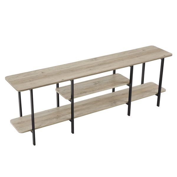 Manhattan Comfort Celine Grey Top 71-in W Modern 3-Shelf Console Table