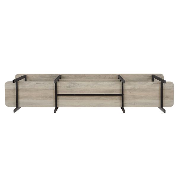 Manhattan Comfort Celine Grey Top 71-in W Modern 3-Shelf Console Table