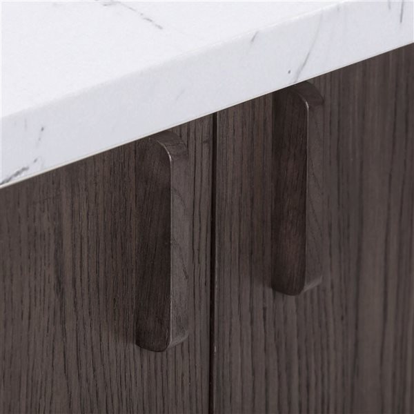 Avanity Blakely 73-in Brown Oak Double Undermount Sink Bathroom Vanity w/ Cala White Engineered Stone Top