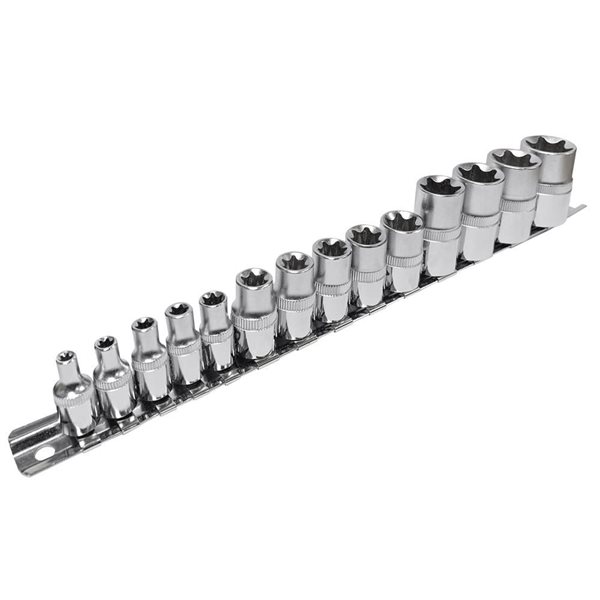 JET 14-Pc 1/4-in/3/8-in/1/2-in Drive External TORX Socket Set