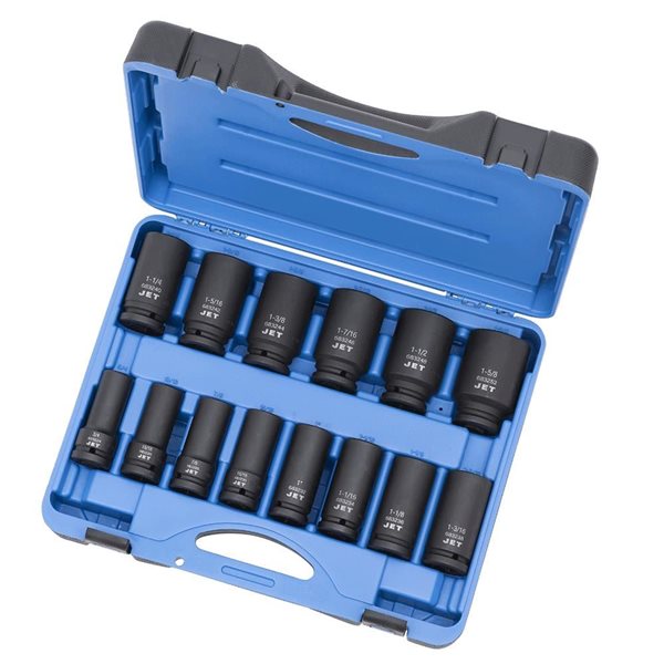 JET 14-Pc 3/4-in Drive Deep SAE Impact Socket Set - 6 pt.