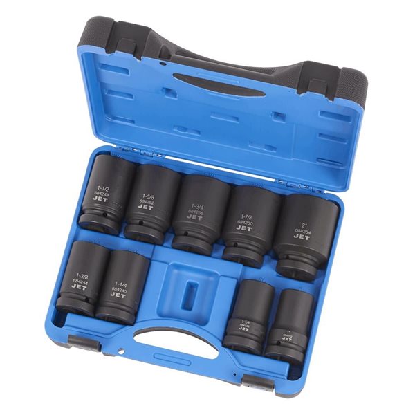 JET 9-Pc 1-in Drive Deep SAE Impact Socket Set - 6 pt. 610503 | RONA
