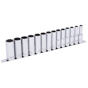 JET 14-Pc 1/2-in Drive Deep Metric Socket Set - 12 pt.