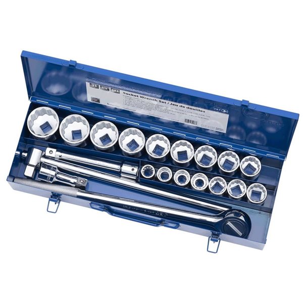 JET 21-Pc 3/4-in Drive SAE Socket Wrench Set - 12 pt.