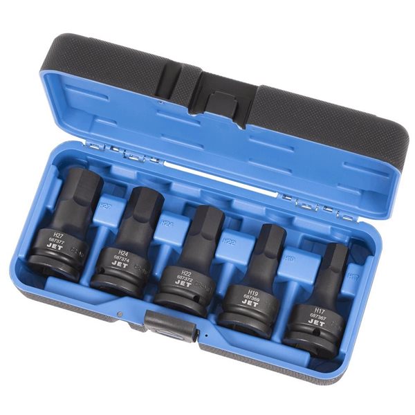 JET 5-Pc 3/4-in Drive Metric Impact Hex Bit Socket Set