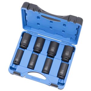 Jeu de 8 douilles longues à chocs SAE JET à entraînement 3/4 po, 6 pans