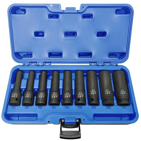 JET 9-Pc 1/2-in Drive Deep External TORX Impact Socket Set
