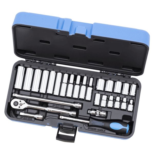 JET 28-Pc 1/4-in Drive Metric Socket Set - 12 pt.