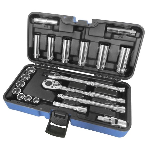 JET 21-Pc 3/8-in Drive SAE Socket Wrench Set - 12 pt.