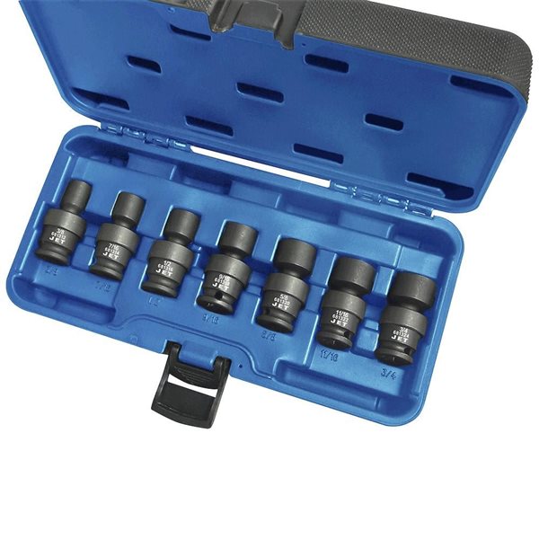 JET 3/8-in Drive SAE Universal Impact Socket Set - 6 pt. - 7 pc.