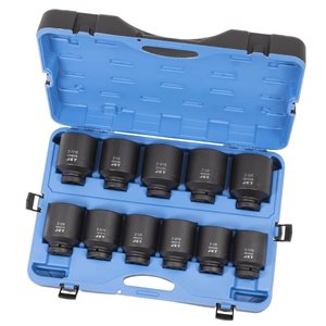 JET 11-Pc 1-in Drive Deep SAE Impact Socket Set - 6 pt.