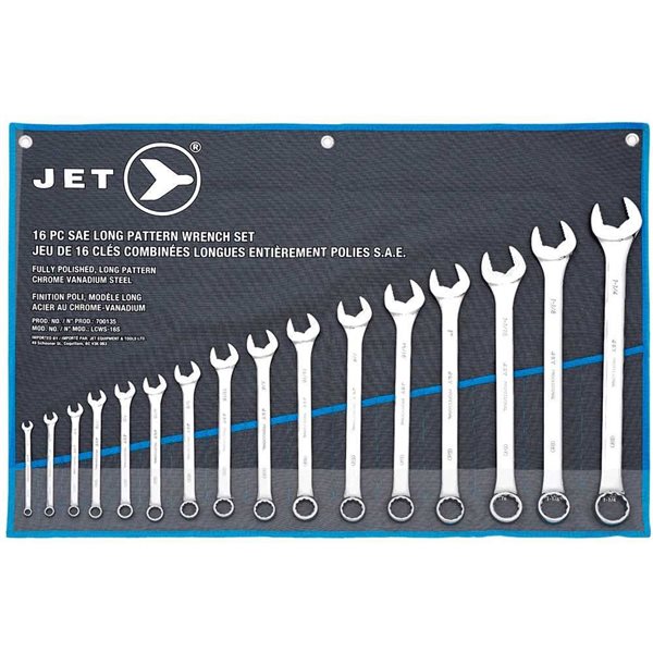 JET 16-Piece Long Pattern Wrench Set - SAE