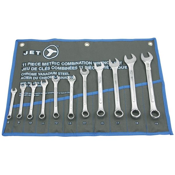 JET 11-Piece Metric Raised Panel Combination Wrench Set
