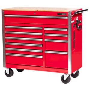 Armoire à roulettes rouge série Pro de JET 1 tiroir, 42 po x 18 po