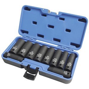 JET 10-Pc 1/2-in Drive Deep SAE Impact Socket Set - 6 pt.