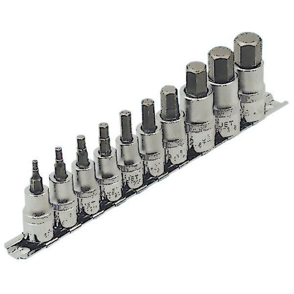 JET 10-Pc 3/8-in and 1/2-in Drive SAE Hex Bit Socket Set